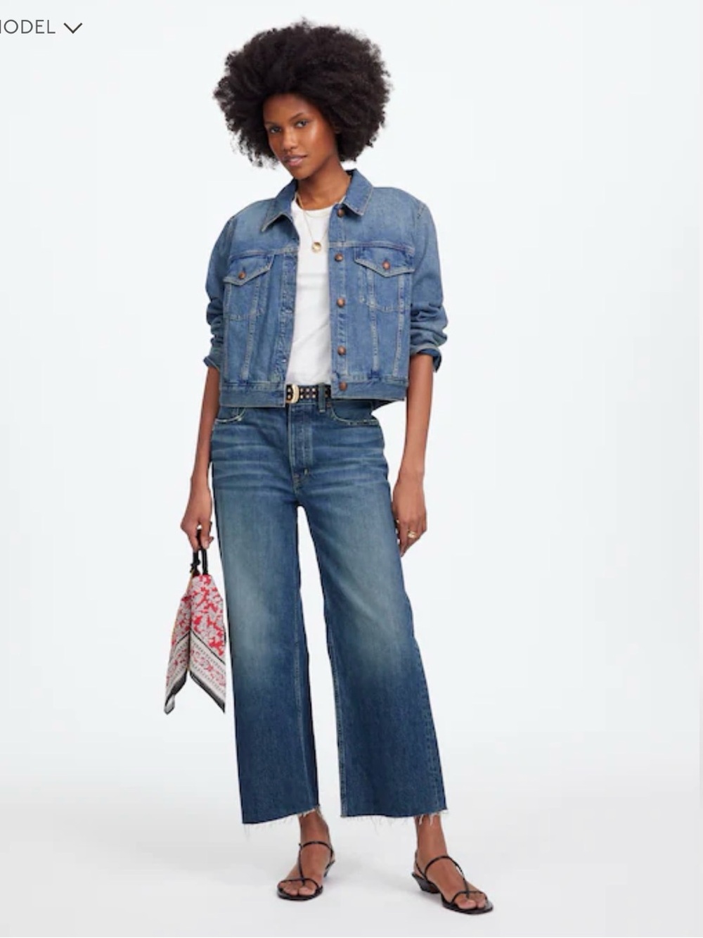 Madewell Low-Slung Baggy Crop Jean Blue size 24